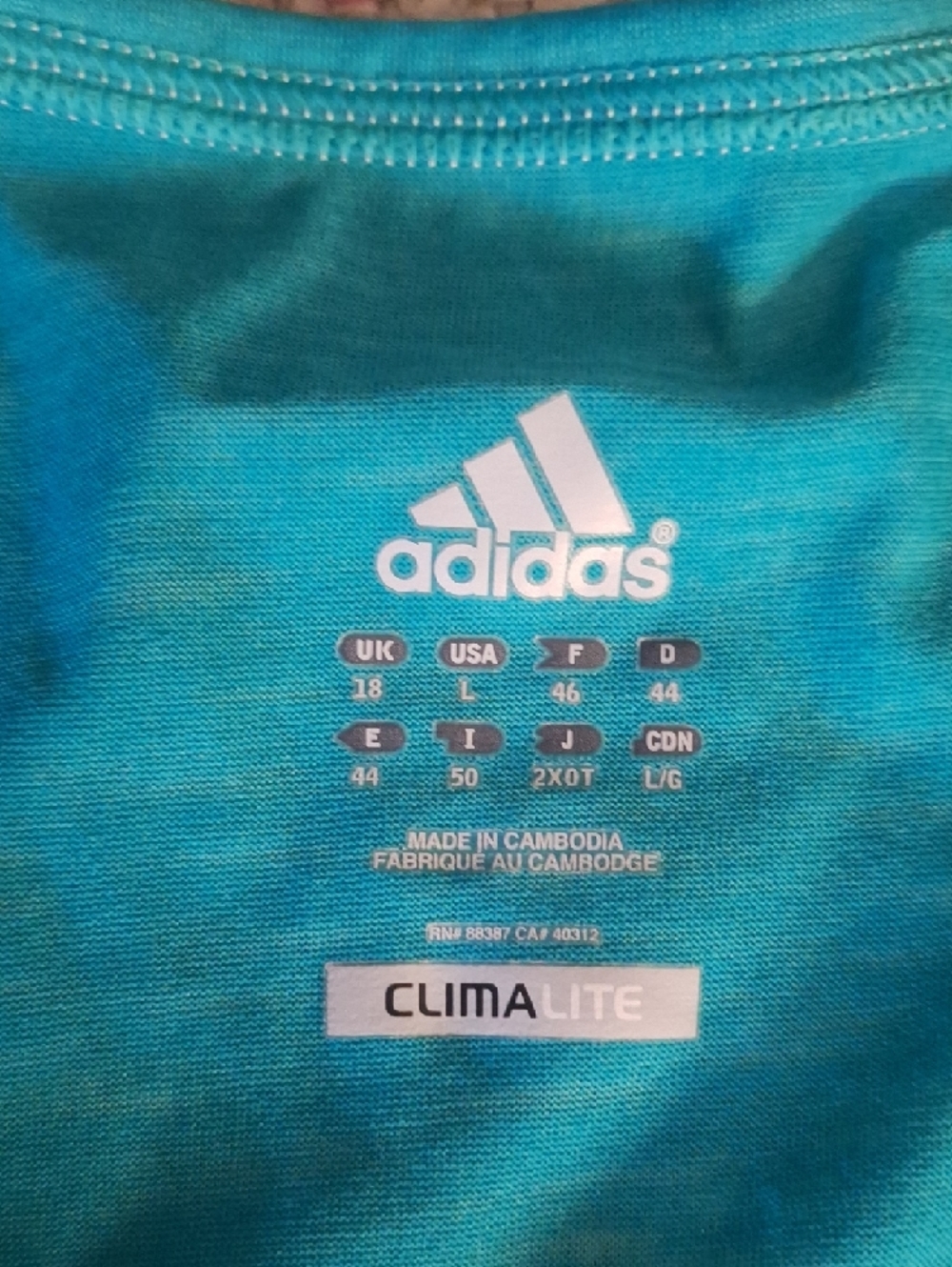 adidas Teal Performance Tank Top - Picture 3 of 4